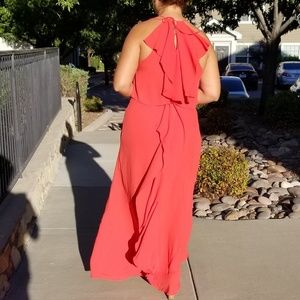 HP! Coral Ruffled BCBG Max Azaria Maxi Dress - L